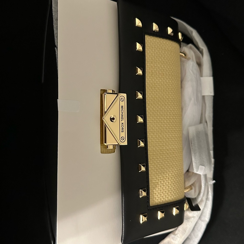 MICHAEL KORS Cece Medium Faux Leather Studs PKT Shoulder Satchel Crossbody Bag